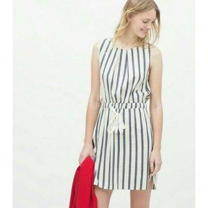 ZARA Striped Round Neck Sleeveless Tank Dress Navy